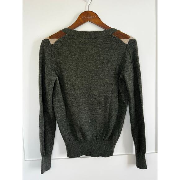 Vintage Banana Republic Argyle Diamond Cardigan Wool Mohair Blend Preppy Size M - Picture 3 of 7